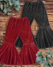 Load image into Gallery viewer, Red Velvet Bell Bottom Pant
